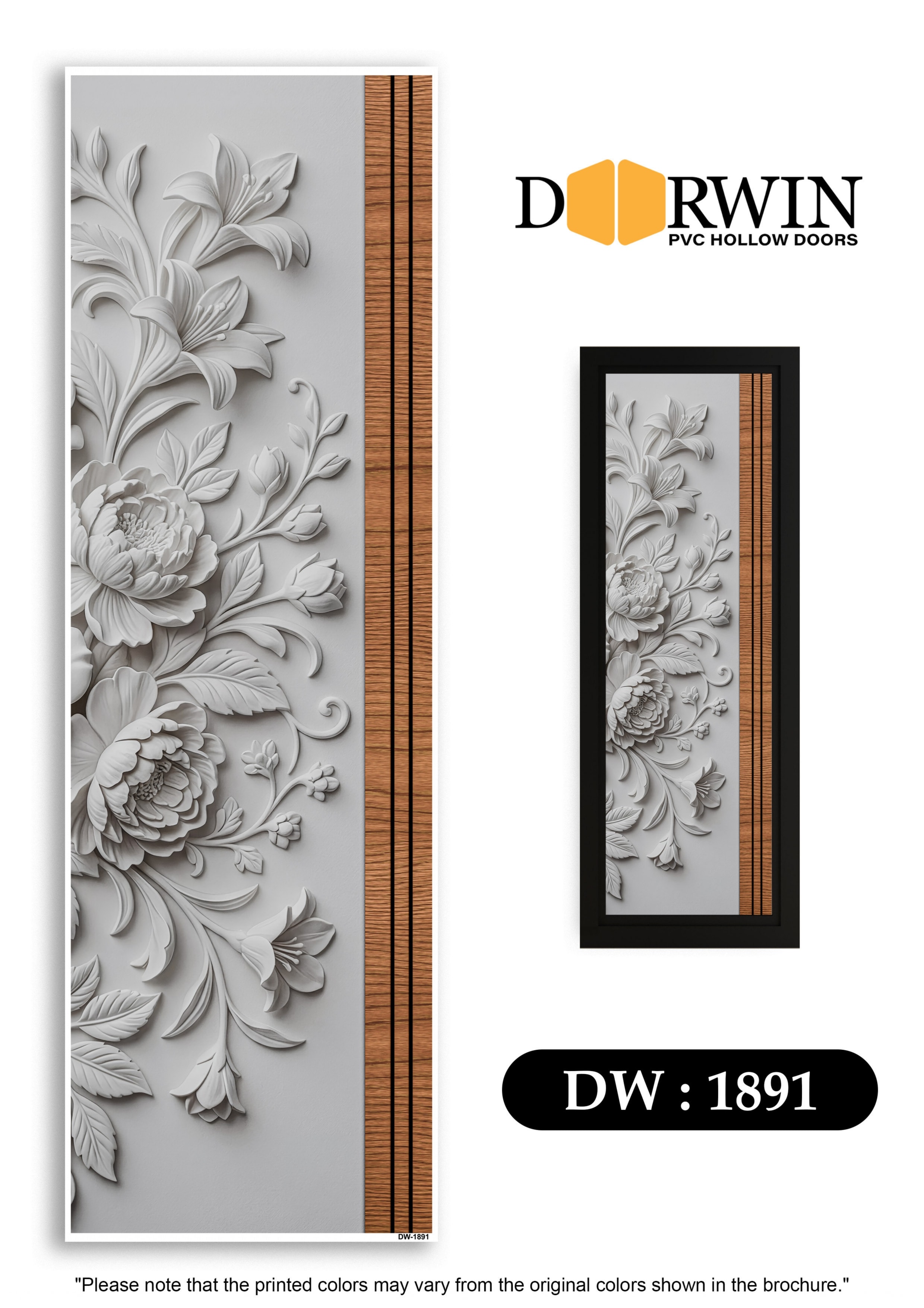 Decorative floral hollow door