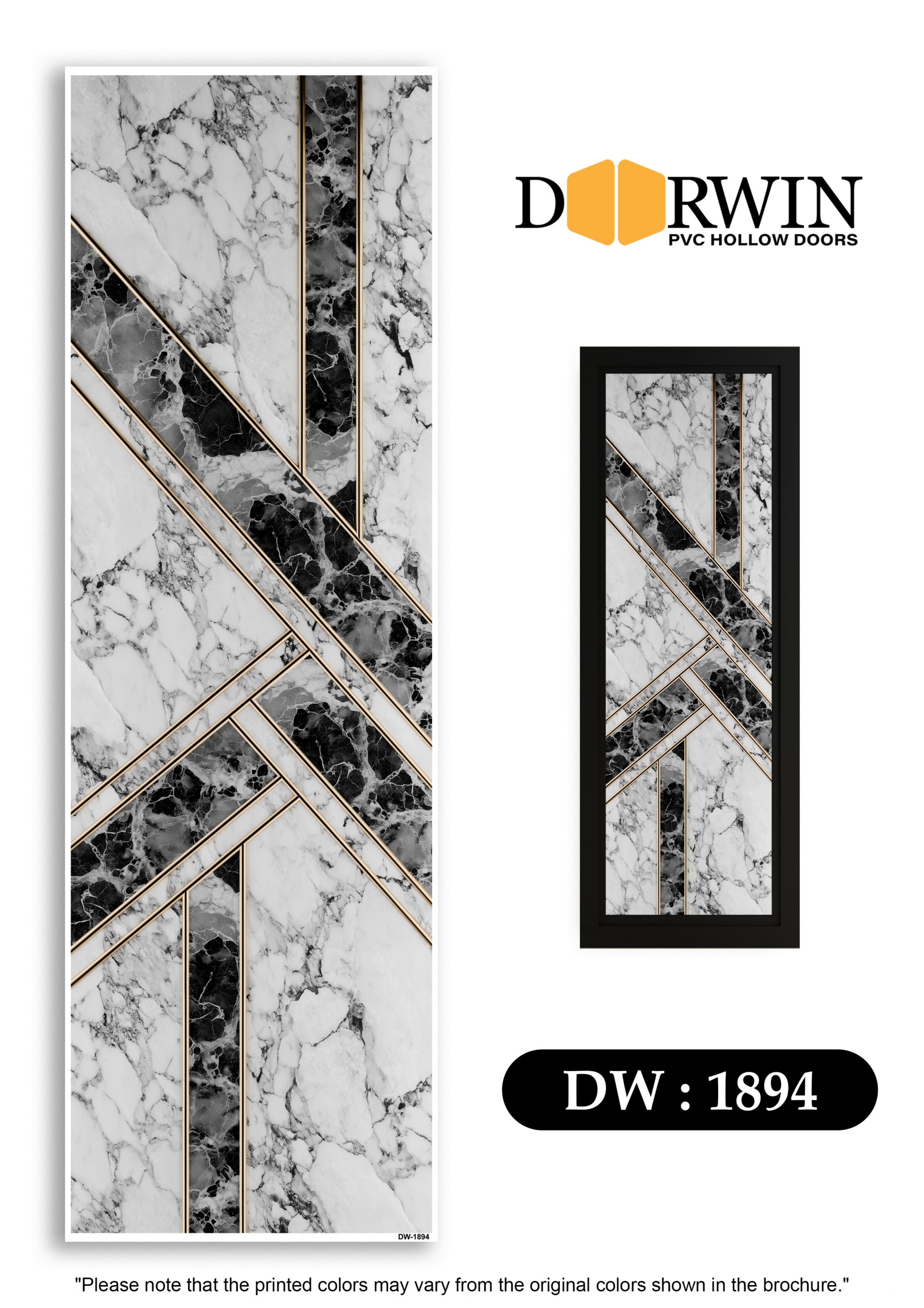 Black and white marble panel