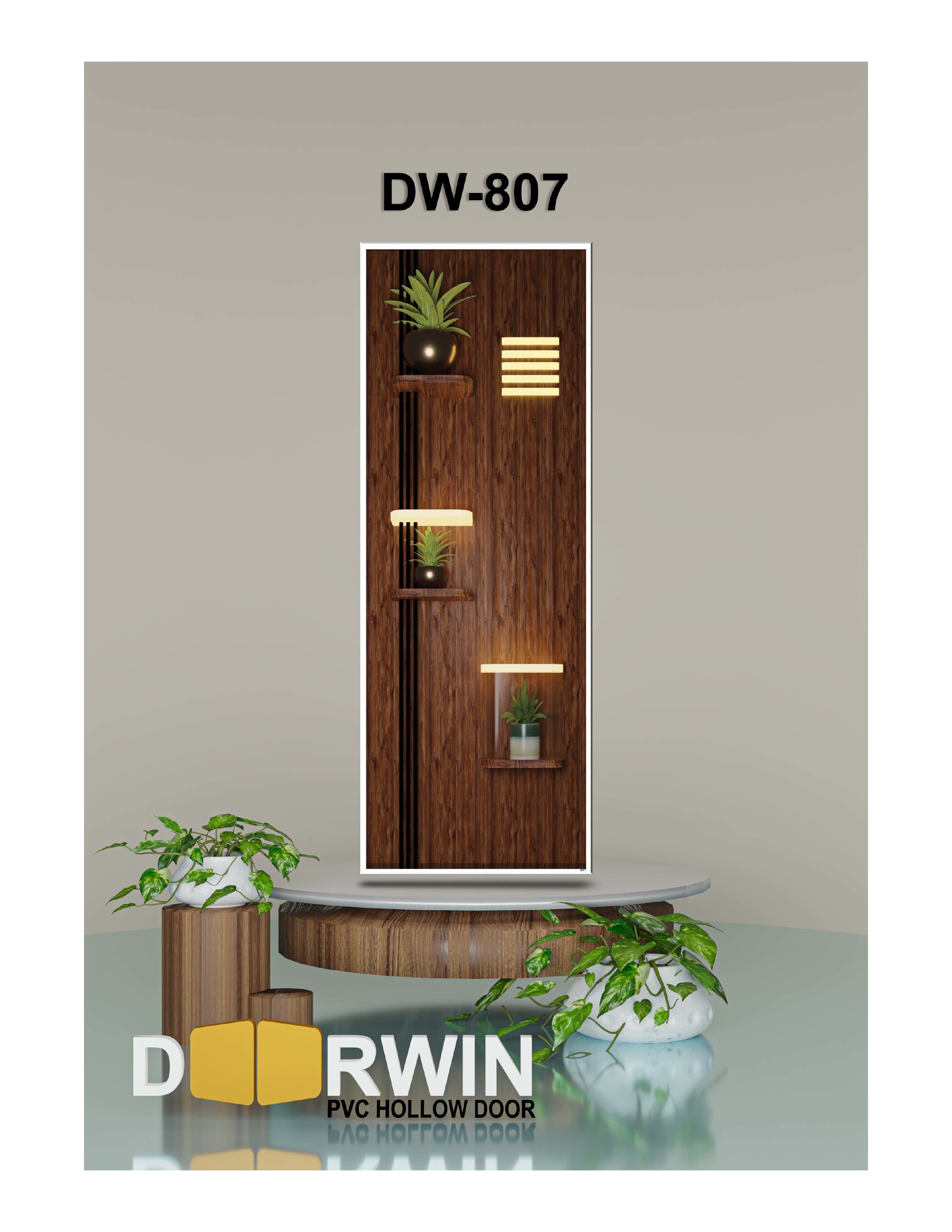 Door with plant shelves
