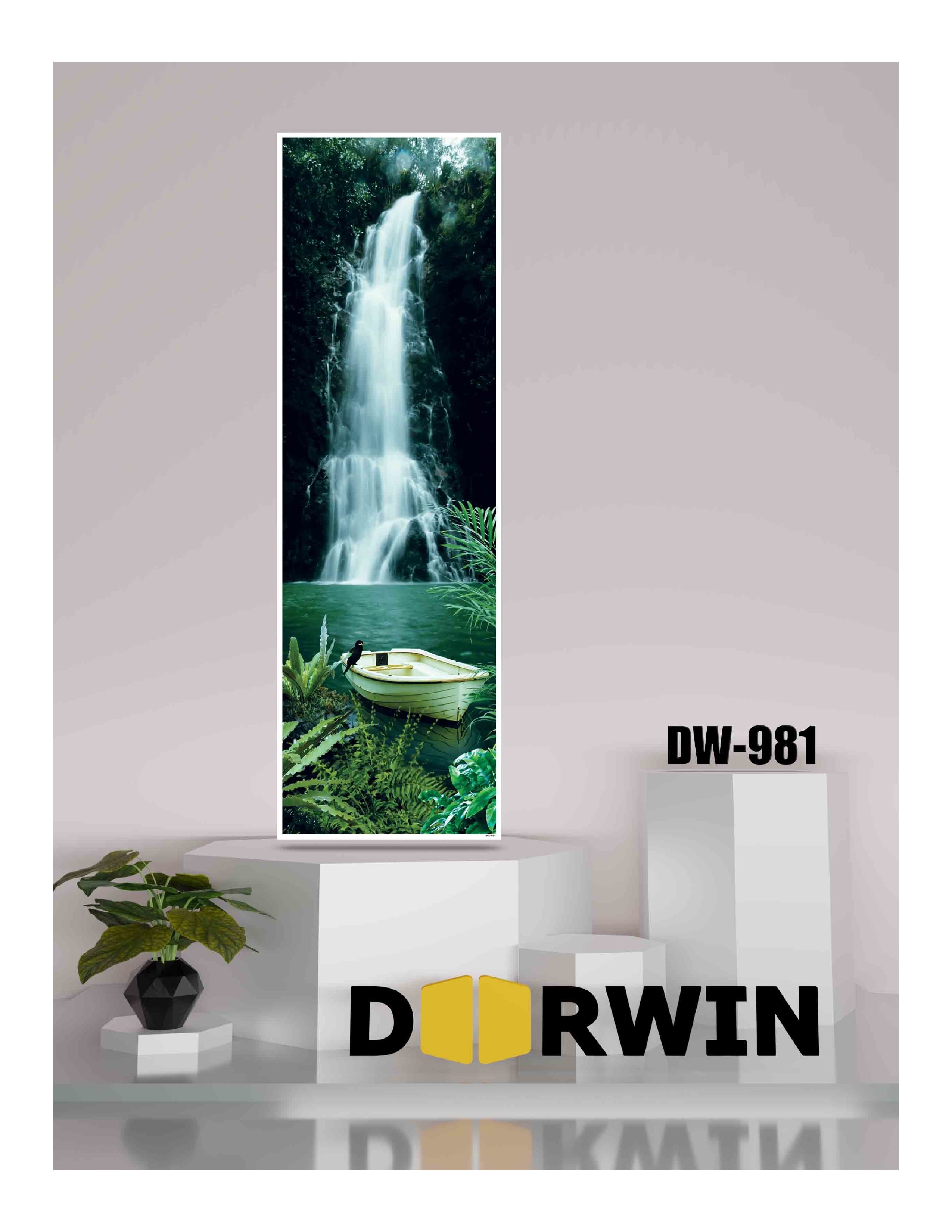 Waterfall tropical forest panel
